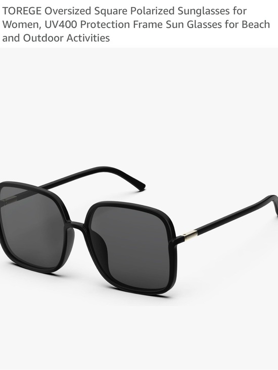 Accessories - Oversized Square Polarized Sunglasses for Women in Black